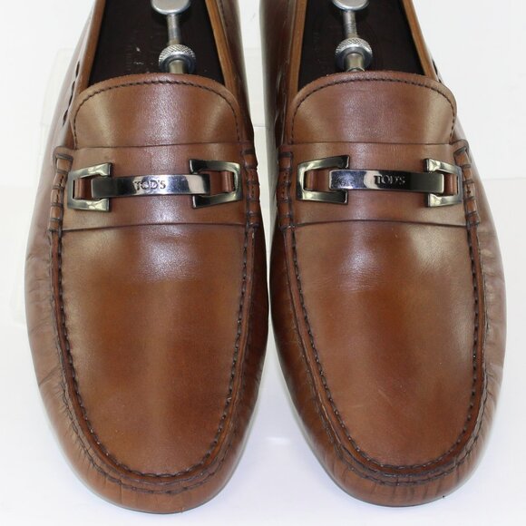 Tod's Brown Leather Loafers - Picture 1 of 11